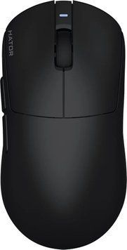Миша бездротова Hator Quasar 3 Pro Wireless Black (HTM740), Black, Ігрова, Бездротова, 5, USB; 2.4 ГГц; Bluetooth, 30000, Пластик, 125 &times; 64 &times; 40 мм, Симетричний, Оптичний