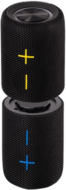 Колонка Bluetooth Gelius Shark X Black, Bluetooth, AUX, TF-карта, Акумулятор, 20 Вт, До 8 годин, TWS, LED-підсвітка, Розділяється на 2 колонки, IPX6