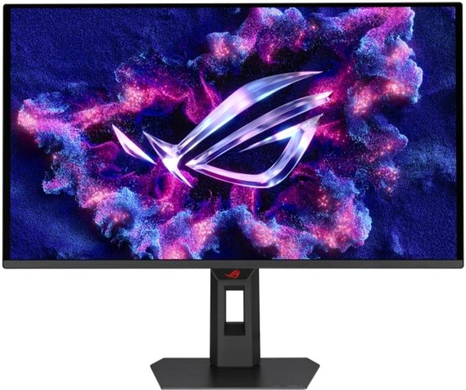Монітор Asus 26.5" ROG Strix XG27AQDPG (90LM0C50-B01971) QD-OLED Black 500Hz, Геймінг, 2560&times;1440, 26.5", 500 Гц, QD-OLED, QD-OLED, ROG Strix, 10 біт, 16:9, Кут нахилу 90 градусів; Регулювання кута нахилу; Регулювання висоти, Плаский, HDMI, DisplayPort, 3.5 мм audio, 100&times;100, Матове, 0.03 мс