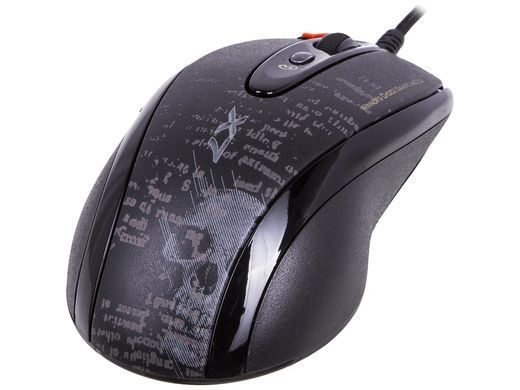 Миша A4Tech F5 Black V-Track, Black, Ігрова, Дротова, 7, USB, 3000, 1.80 м, Пластик, 122 &times; 69 &times; 39 мм, Ергономічний для правої руки, Оптичний