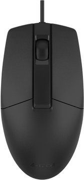 Миша A4Tech OP-330S Black, Black, Офісна, Дротова, 3, USB, 1200, 1.50 м, Пластик, 120 &times; 61 &times; 37 мм, Симетричний, Оптичний