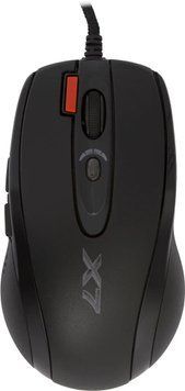 Миша A4Tech XL-750BK-B Black, Black, Ігрова, Дротова, 7, USB, 3600, 1.80 м, Пластик, 122 &times; 69 &times; 39 мм, Ергономічний для правої руки, Оптичний