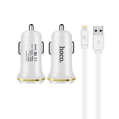 АЗП Hoco Z1 2.1A/2 USB + Lightning Cable White
