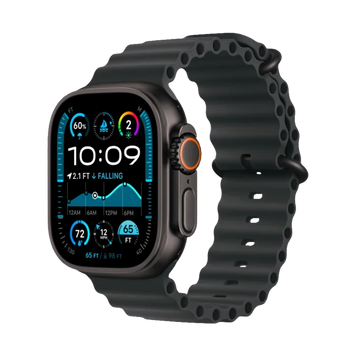 Apple Watch Ultra 2 2024 GPS + Cellular 49mm Black Titanium Case with Black Ocean Band MYTC3+MYPD3, MX4P3