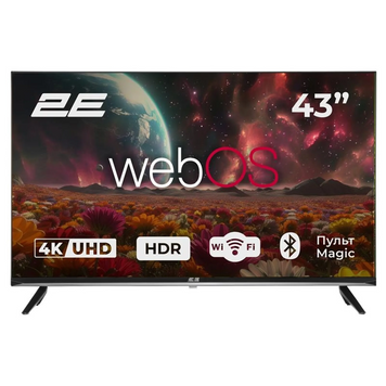 Телевізор 2E 43" LED 4K 60Hz Smart WebOS Black