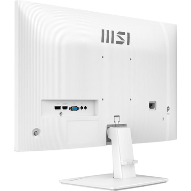 Монітор MSI 27" Pro MP275W E2 IPS White 120Hz, 1920&times;1080, 27", 120 Гц, IPS, W-LED, Pro MP, 8 біт, 16:9, Регулювання кута нахилу, Плаский, HDMI, DisplayPort, VGA, 3.5 мм audio, 100&times;100, Матове, 4 мс