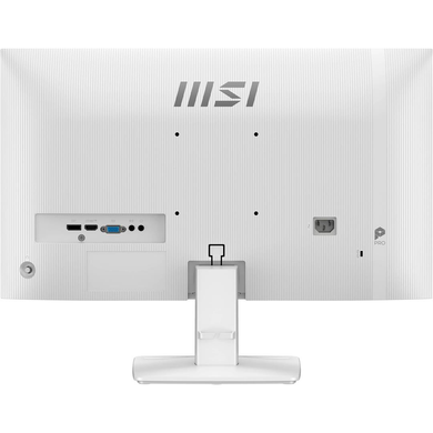 Монітор MSI 27" Pro MP275W E2 IPS White 120Hz, 1920&times;1080, 27", 120 Гц, IPS, W-LED, Pro MP, 8 біт, 16:9, Регулювання кута нахилу, Плаский, HDMI, DisplayPort, VGA, 3.5 мм audio, 100&times;100, Матове, 4 мс