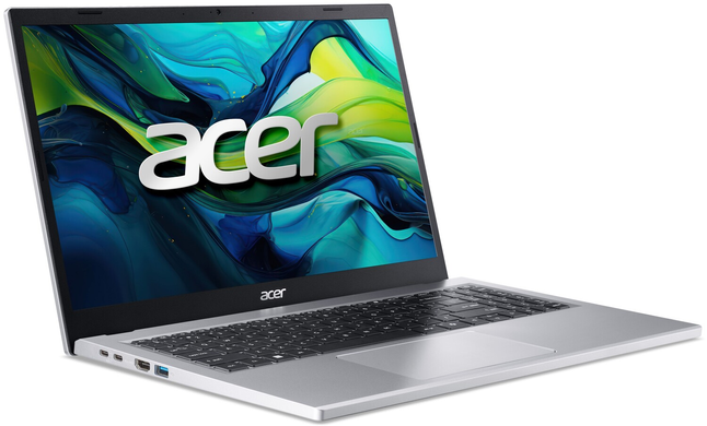 Ноутбук Acer Aspire Go 15 AG15-21P (NX.J8TEU.008) Silver, Aspire Go 15, Офіс, Навчання, Ryzen 3 7320U, AMD Ryzen 3, 4, SSD, 256 ГБ, Інтегрована, AMD Radeon 610M, Інтегрована, LPDDR5, 8 ГБ, 5500 МГц, 15.6", 1920&times;1080, IPS, 250 ніт, 60 Гц, USB-C; USB-C; HDMI 2.1, 48 Вт&middot;год