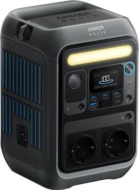 Power Station ANKER SOLIX C300X 288Wh/AC 300W/140W, LiFePO4, 300 W, 288 Вт&middot;год, 2, USB-C, AC, XT60 (сонячна панель/авто), автомобільна розетка &times; 1, USB-A &times; 1, USB-C &times; 3, AC &times; 2, SOLIX C300X, 68 хв, 4,13 кг, 164 &times; 161 &times; 240 мм
