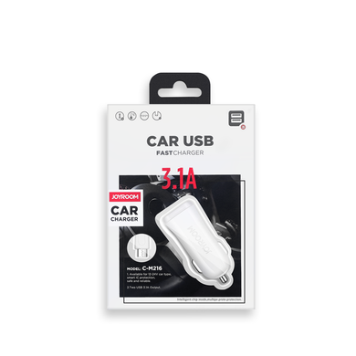 АЗП Joyroom C-M216 3.1A/2 USB + Lightning Cable White