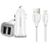 АЗП Joyroom C-M216 3.1A/2 USB + Lightning Cable White