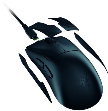 Миша бездротова Razer DeathAdder V4 Pro Wireless Black (RZ01-05330100-R3G1), Black, Ігрова, Бездротова, 6, USB; 2.4 ГГц, 45000, Пластик, 128 &times; 68 &times; 44 мм, Ергономічний для правої руки, Оптичний