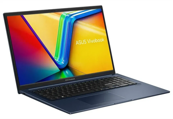 Ноутбук Asus Vivobook 17 X1704VA-AU755 (90NB10V2-M00V30) Quiet Blue, Blue, Vivobook 17, Офіс, Навчання, Core i3-1315U, Intel Core i3, 6, SSD, 512 ГБ, Інтегрована, Intel UHD Graphics, Інтегрована, DDR4, 16 ГБ, 3200 МГц, 17.3", 1920&times;1080, IPS, 250 ніт, 60 Гц, USB-A; USB-A; USB-C; HDMI, 50 Вт&middot;год