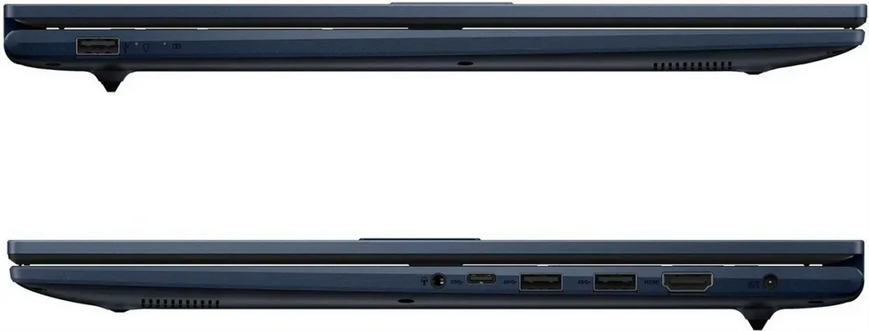 Ноутбук Asus Vivobook 17 X1704VA-AU755 (90NB10V2-M00V30) Quiet Blue, Blue, Vivobook 17, Офіс, Навчання, Core i3-1315U, Intel Core i3, 6, SSD, 512 ГБ, Інтегрована, Intel UHD Graphics, Інтегрована, DDR4, 16 ГБ, 3200 МГц, 17.3", 1920&times;1080, IPS, 250 ніт, 60 Гц, USB-A; USB-A; USB-C; HDMI, 50 Вт&middot;год