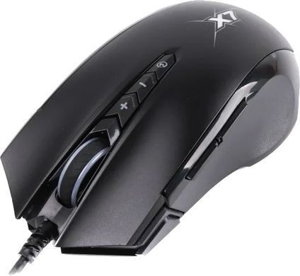 Миша A4Tech X89 Black, Black, Ігрова, Дротова, 8, USB, 2400, 1.80 м, Пластик, 128 &times; 67 &times; 40 мм, Ергономічний для правої руки, Оптичний