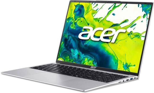 Ноутбук Acer Aspire Lite AL16-54P-54U7 (NX.DK6EU.002) Silver, Aspire Lite, Офіс, Навчання, Core 5 120U, Intel Core 5, 10, SSD, 512 ГБ, Інтегрована, Intel Graphics, Інтегрована, LPDDR5, 16 ГБ, 4800 МГц, 16", 1920&times;1200, IPS, 250 ніт, 60 Гц, USB-A; USB-A; USB-C; USB-C; HDMI; LAN, 58 Вт&middot;год