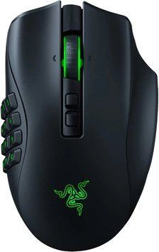 Миша бездротова Razer Naga V2 Pro Wireless Black (RZ01-04400100-R3G1), Black, Ігрова, Бездротова, 20, USB; 2.4 ГГц; Bluetooth, 30000, Пластик, 119.5 &times; 75.5 &times; 43.5 мм, Ергономічний для правої руки, Оптичний