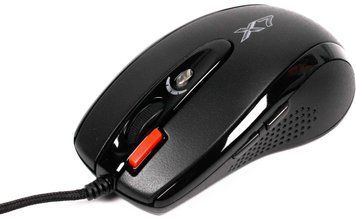 Миша A4Tech X-718BK Black, Ігрова, Дротова, 7, USB, 3000, 1.80 м, Пластик, 122 &times; 69 &times; 39 мм, Ергономічний для правої руки, Оптичний
