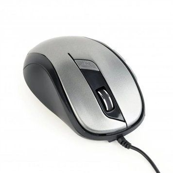 Миша Gembird MUS-6B-01-BG Black/Grey, black/grey, Офісна, Дротова, 6, USB, 1600, 1.35 м, Пластик, 110 &times; 68 &times; 38 мм, Ергономічний для правої руки, Оптичний