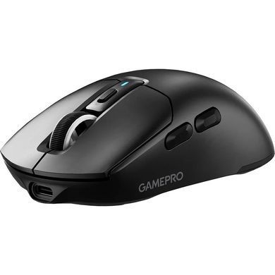 Миша бездротова GamePro Genesis Airmaster Black (GM167B), Black, Ігрова, Бездротова, 6, USB; 2.4 ГГц; Bluetooth, 12000, Пластик, 120 &times; 61 &times; 40 мм, Симетричний, Оптичний