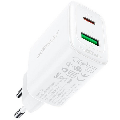 МЗП AceFast A25 PD20W Type-C/USB White