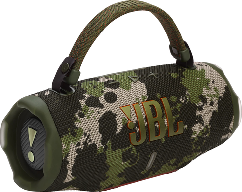 Колонка Bluetooth JBL Charge 6 Squad, Camouflage, Bluetooth, USB-C, Акумулятор, 30 Вт + 10 Вт, До 28 годин, JBL Pro Sound, Auracast, JBL Portable App, AI Sound Boost, Lossless Audio Playback, Вбудований павербанк, Ремінець для перенесення, IP68