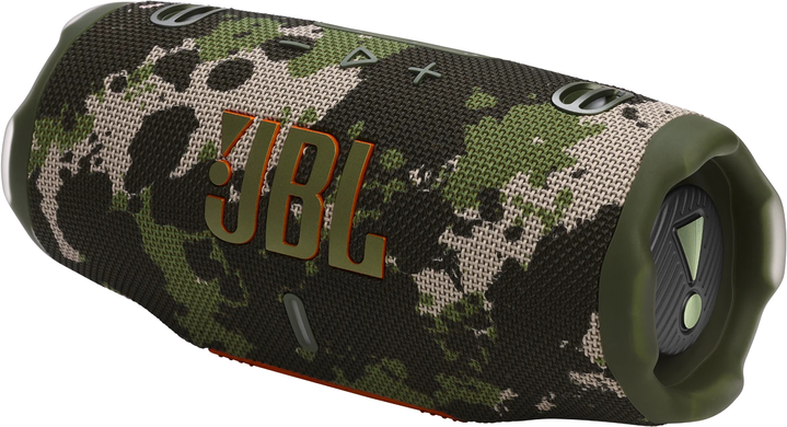 Колонка Bluetooth JBL Charge 6 Squad, Camouflage, Bluetooth, USB-C, Акумулятор, 30 Вт + 10 Вт, До 28 годин, JBL Pro Sound, Auracast, JBL Portable App, AI Sound Boost, Lossless Audio Playback, Вбудований павербанк, Ремінець для перенесення, IP68