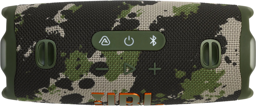 Колонка Bluetooth JBL Charge 6 Squad, Camouflage, Bluetooth, USB-C, Акумулятор, 30 Вт + 10 Вт, До 28 годин, JBL Pro Sound, Auracast, JBL Portable App, AI Sound Boost, Lossless Audio Playback, Вбудований павербанк, Ремінець для перенесення, IP68