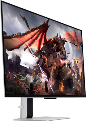 Монітор Samsung 32" Odyssey G80SD (LS32DG800SZXUA) OLED Black Curved 240Hz, 3840&times;2160, 32", 240 Гц, OLED, OLED, Odyssey G8, 10 біт, 16:9, Кут нахилу 90 градусів; Регулювання кута нахилу; Регулювання висоти, Плаский, DisplayPort, 2&times;HDMI, USB Hub, 100&times;100, Матове, 0.03 мс