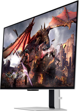 Монітор Samsung 32" Odyssey G80SD (LS32DG800SZXUA) OLED Black Curved 240Hz, 3840&times;2160, 32", 240 Гц, OLED, OLED, Odyssey G8, 10 біт, 16:9, Кут нахилу 90 градусів; Регулювання кута нахилу; Регулювання висоти, Плаский, DisplayPort, 2&times;HDMI, USB Hub, 100&times;100, Матове, 0.03 мс
