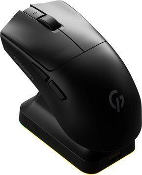 Миша бездротова GamePro Genesis Wizard Black (GM160B), Black, Ігрова, Бездротова, 5, USB; 2.4 ГГц; Bluetooth, 12000, Пластик, 120 &times; 61.6 &times; 38 мм, Симетричний, Оптичний