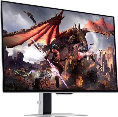 Монітор Samsung 32" Odyssey G80SD (LS32DG800SZXUA) OLED Black Curved 240Hz, 3840&times;2160, 32", 240 Гц, OLED, OLED, Odyssey G8, 10 біт, 16:9, Кут нахилу 90 градусів; Регулювання кута нахилу; Регулювання висоти, Плаский, DisplayPort, 2&times;HDMI, USB Hub, 100&times;100, Матове, 0.03 мс