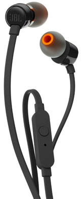Навушники JBL T110 Black Seria, Для смартфонів, Для музики, Вакуумні, 3.5 мм, Внутрішньоканальні, Пульт управління, 96 дБ, 16 Ом, 1.1 м, Закрите