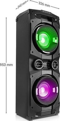 Акустична система REAL-EL S-2005 Black, Black, Bluetooth, AUX, USB, Мікрофон, Гітара, Мережа, 500 Вт, Не застосовується, TWS, Караоке, RGB-підсвічування, Еквалайзер
