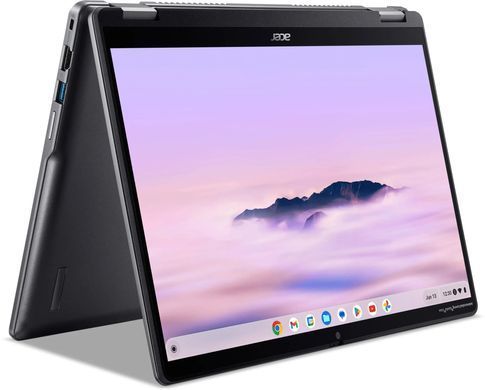Ноутбук Acer Chromebook Plus Spin 514 CP514-30BW (NX.KYQEU.001) Steel Gray, Chromebook Plus Spin 514, Офіс, Навчання, Core 3 100U, Intel Core 3, 6, SSD, 256 ГБ, Інтегрована, Intel UHD Graphics, Інтегрована, LPDDR5X, 8 ГБ, 5200 МГц, 14", 1920&times;1200, IPS, 340 ніт, 60 Гц, USB-A; USB-C; USB-C; HDMI, 53 Вт&middot;год