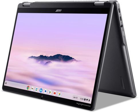 Ноутбук Acer Chromebook Plus Spin 514 CP514-30BW (NX.KYQEU.001) Steel Gray, Chromebook Plus Spin 514, Офіс, Навчання, Core 3 100U, Intel Core 3, 6, SSD, 256 ГБ, Інтегрована, Intel UHD Graphics, Інтегрована, LPDDR5X, 8 ГБ, 5200 МГц, 14", 1920&times;1200, IPS, 340 ніт, 60 Гц, USB-A; USB-C; USB-C; HDMI, 53 Вт&middot;год