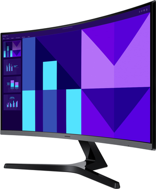 Монiтор Samsung 27" Essential S3 S27D390G (LS27D390GAIXUA) VA Black Curved 100Hz, 1920&times;1080, 27", 100 Гц, VA, W-LED, Essential S3, 8 біт, 16:9, Регулювання кута нахилу, Вигнутий, HDMI, VGA, 3.5 мм audio, 75&times;75, Матове, 4 мс