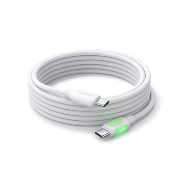 Кабель Joyroom S-A53 Type-C to Type-C 60W 1,2m White, Black, Кабель, Type-C - Type-C, Standard Charging, Fast Charge, Quick Charge (QC), 60 W, 1.2 м, Для заряджання, Датакабель, М'який пластик