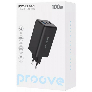 МЗП Proove Pocket GaN 100W 2Type-C/1USB Black