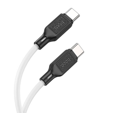 Кабель Hoco X90 Type-C to Type-C 60W 1m Black, White, Кабель, Type-C - Type-C, Standard Charging, Fast Charge, Quick Charge (QC), 60 W, 1 м, Для заряджання, Датакабель, М'який пластик