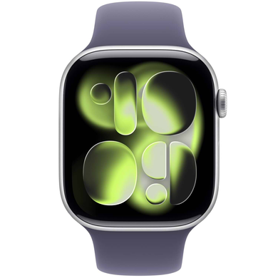 Apple Watch Series 11 GPS 46mm Silver Aluminium Case with Purple Fog Sport Band M/L MEVA4
