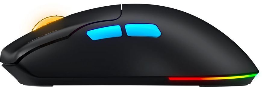 Миша бездротова Hator Pulsar 3 Pro Wireless Black (HTM640), Black, Ігрова, Бездротова, 5, USB; 2.4 ГГц; Bluetooth, 30000, Пластик, 123 &times; 68 &times; 38 мм, Симетричний, Оптичний