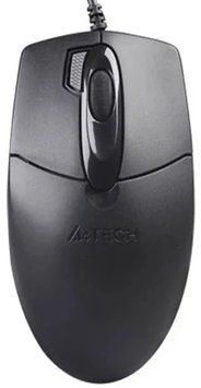 Миша A4Tech OP-730D Black, Black, Офісна, Дротова, 4, USB, 1200, 1.50 м, Пластик, 119 &times; 62 &times; 37 мм, Симетричний, Оптичний