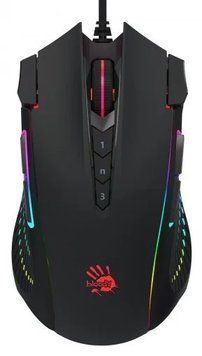 Миша Bloody J90s Black, Black, Ігрова, Дротова, 12, USB, 8000, 1.80 м, Пластик, 125 &times; 69 &times; 39 мм, Ергономічний для правої руки, Оптичний