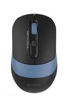 Миша бездротова A4Tech FB10C Ash Blue, Blue, Офісна, Бездротова, 4, 2.4 ГГц; Bluetooth, 2000, Пластик, 108 &times; 64 &times; 35 мм, Симетричний, Оптичний