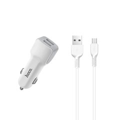 АЗП Hoco Z23 2.4A/2 USB + MicroUSB Cable White