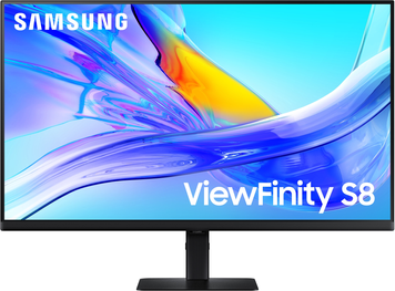 Монітор Samsung 32" ViewFinity S8 (LS32D804UAIXUA) VA Black, 3840&times;2160, 32", 60 Гц, VA, W-LED, ViewFinity S8, 10 біт, 16:9, Кут нахилу 90 градусів; Регулювання кута нахилу; Регулювання висоти, Плаский, USB-C, HDMI, DisplayPort, 3.5 мм audio, USB Hub, RJ-45, 100&times;100, Матове, 5 мс