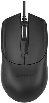 Миша A4Tech OP-750S Black, Black, Офісна, Дротова, 3, USB, 1200, 1.50 м, Пластик, 118 &times; 61 &times; 37 мм, Симетричний, Оптичний