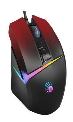 Миша Bloody W60 Max Gradient Red, Red, Ігрова, Дротова, 9, USB, 12000, 1.80 м, Пластик, 126 &times; 74 &times; 43 мм, Ергономічний для правої руки, Оптичний