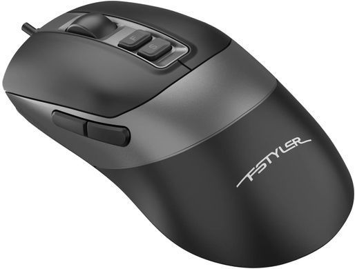 Миша A4Tech Fstyler FM50 Plus Black, Офісна, Дротова, 7, USB, 3200, 1.50 м, Пластик, 105 &times; 70 &times; 42 мм, Симетричний, Оптичний